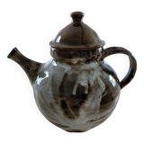 Handmade teapot in flamed stoneware