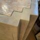 Double-sided dresser Design, travertine & brass threads, ca 1960