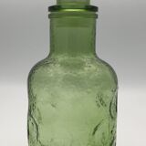 CARAFE Vintage en VERRE Vert de style Empoli à effet 24,5 cm