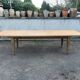 Large table 3 metres, tapered wooden legs, sanded top.