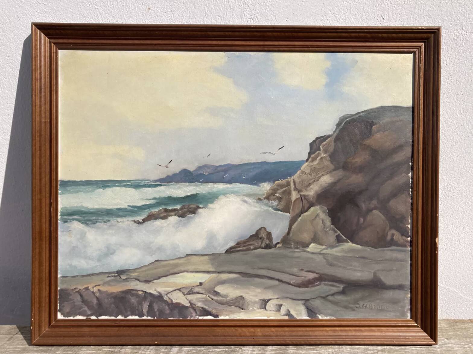 Tableau ancien mer / huile sur toile