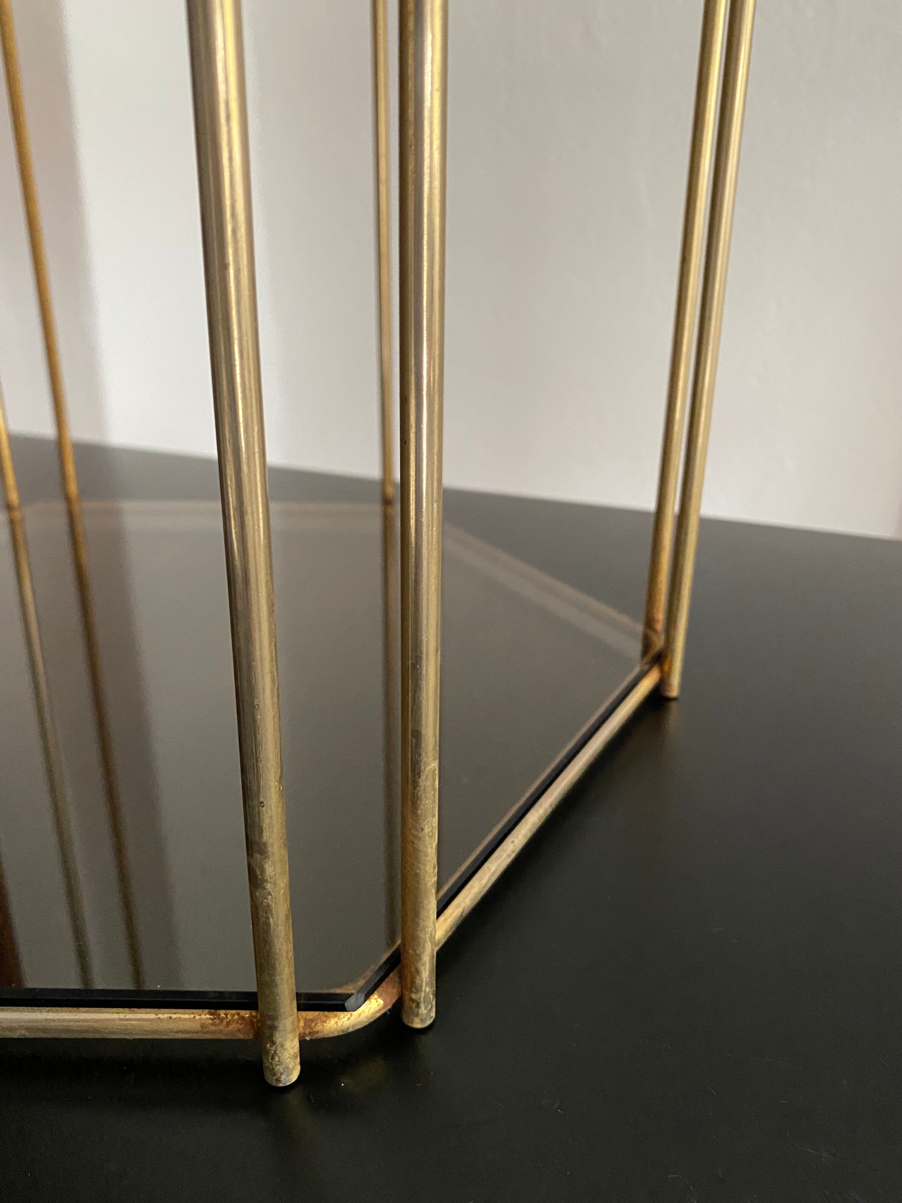 Vintage metal and glass side table