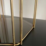 Vintage metal and glass side table