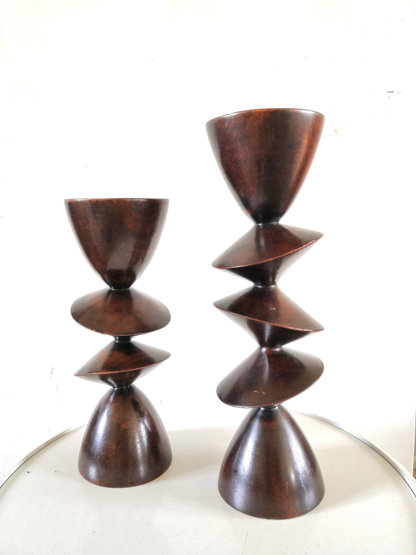 Pair of ebony candle holders design