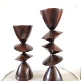 Pair of ebony candle holders design