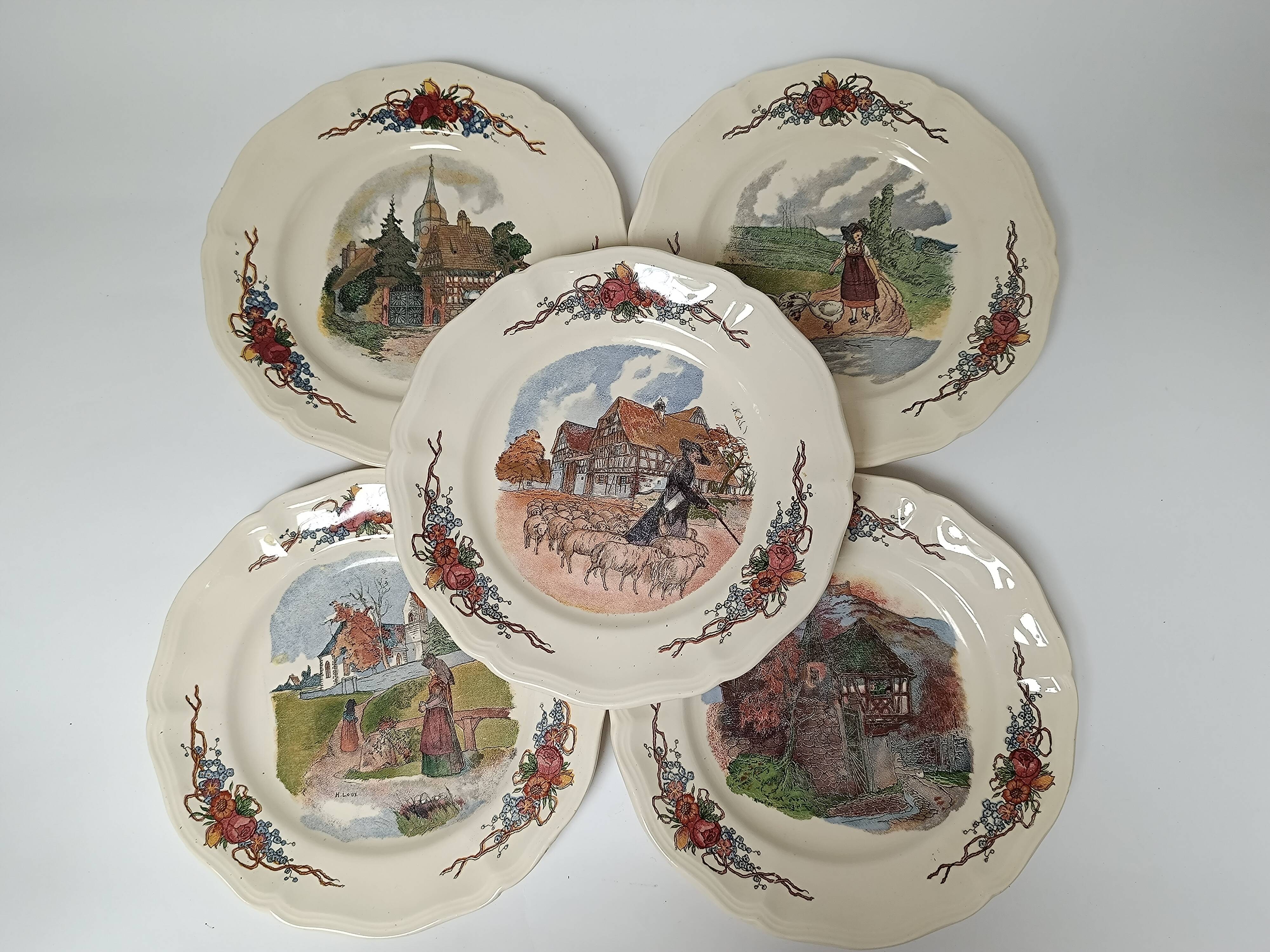 Assiettes à dessert Sarreguemines Obernai