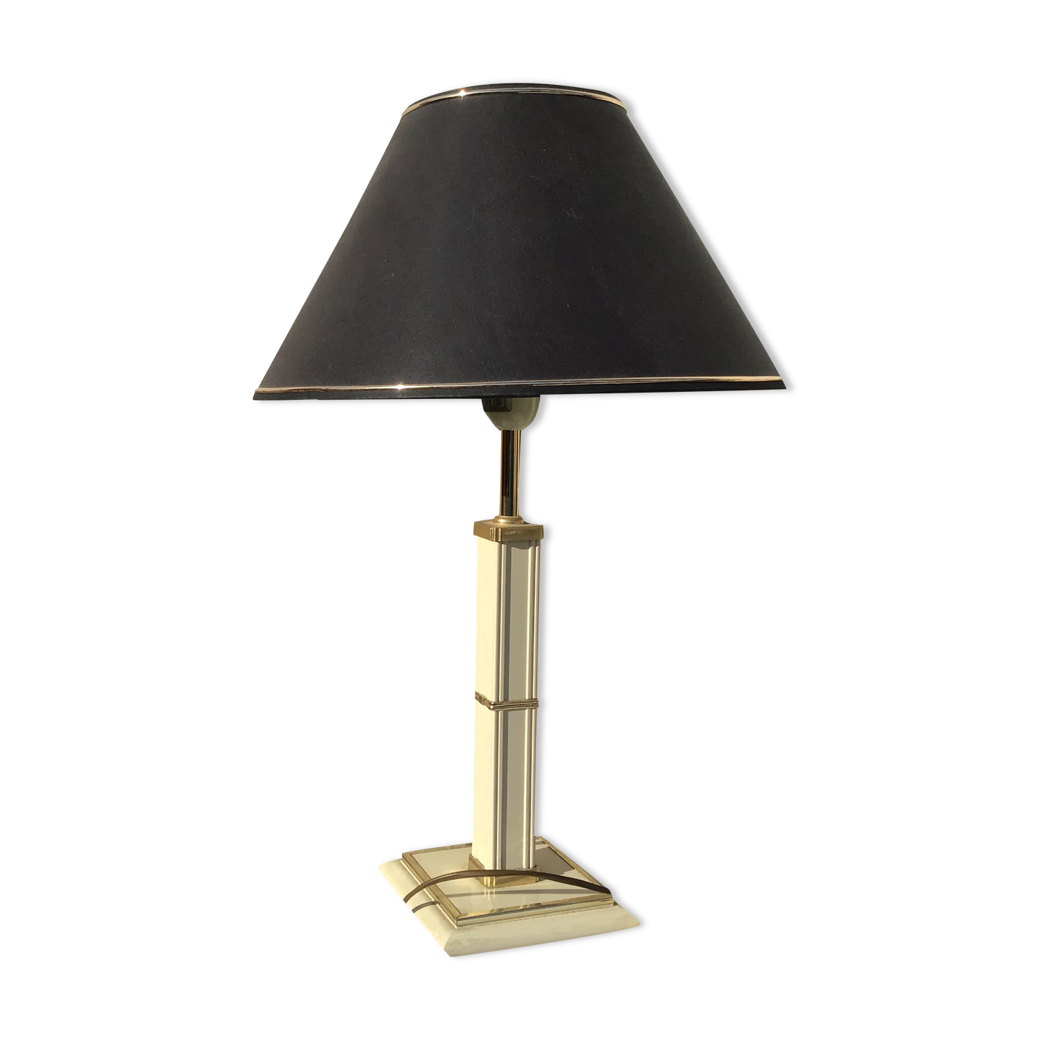Lampe à poser pied en métal laqué 70