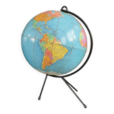 Vintage terrestrial globe Girard and Barrère - 1950s-60s - string base - Ref 1153