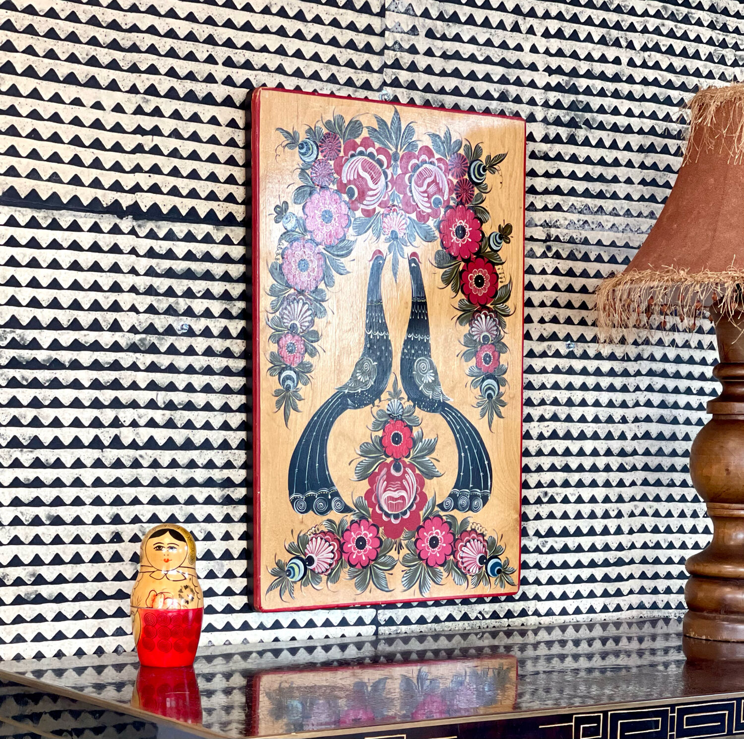 Vintage wood painting