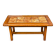 94cm Solid Wood and Tile Farmhouse Coffee Table