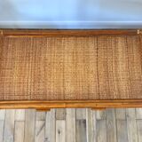 Rattan coffee table and cannage 60s