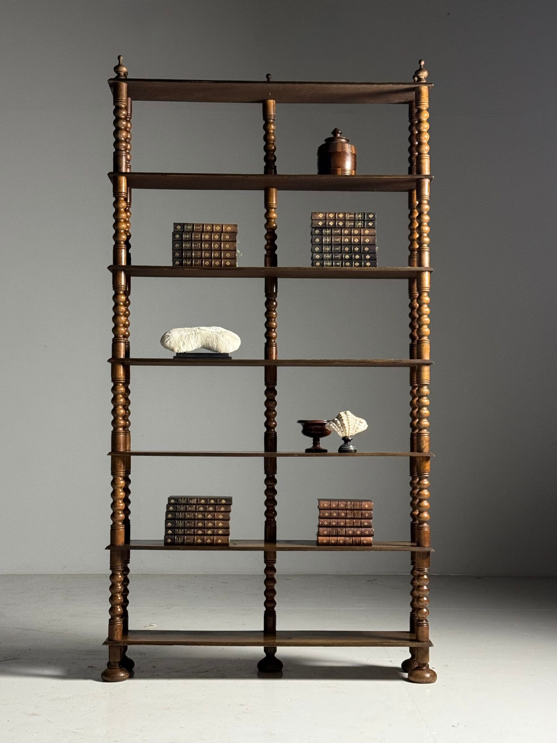 Bobbin bookcase French antique