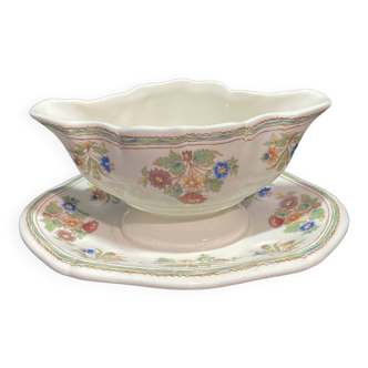 Gien porcelain gravy boat