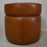 Sheep leather pouf