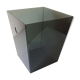 Pyramidal paper basket in transparent gray plexi