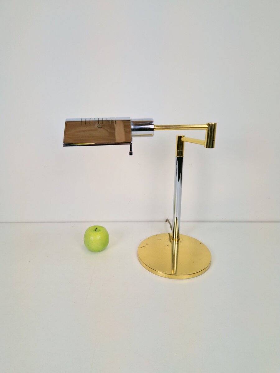 Adjustable Brass Chrome Table Lamp from Star Leuchten, Germany, 1970s