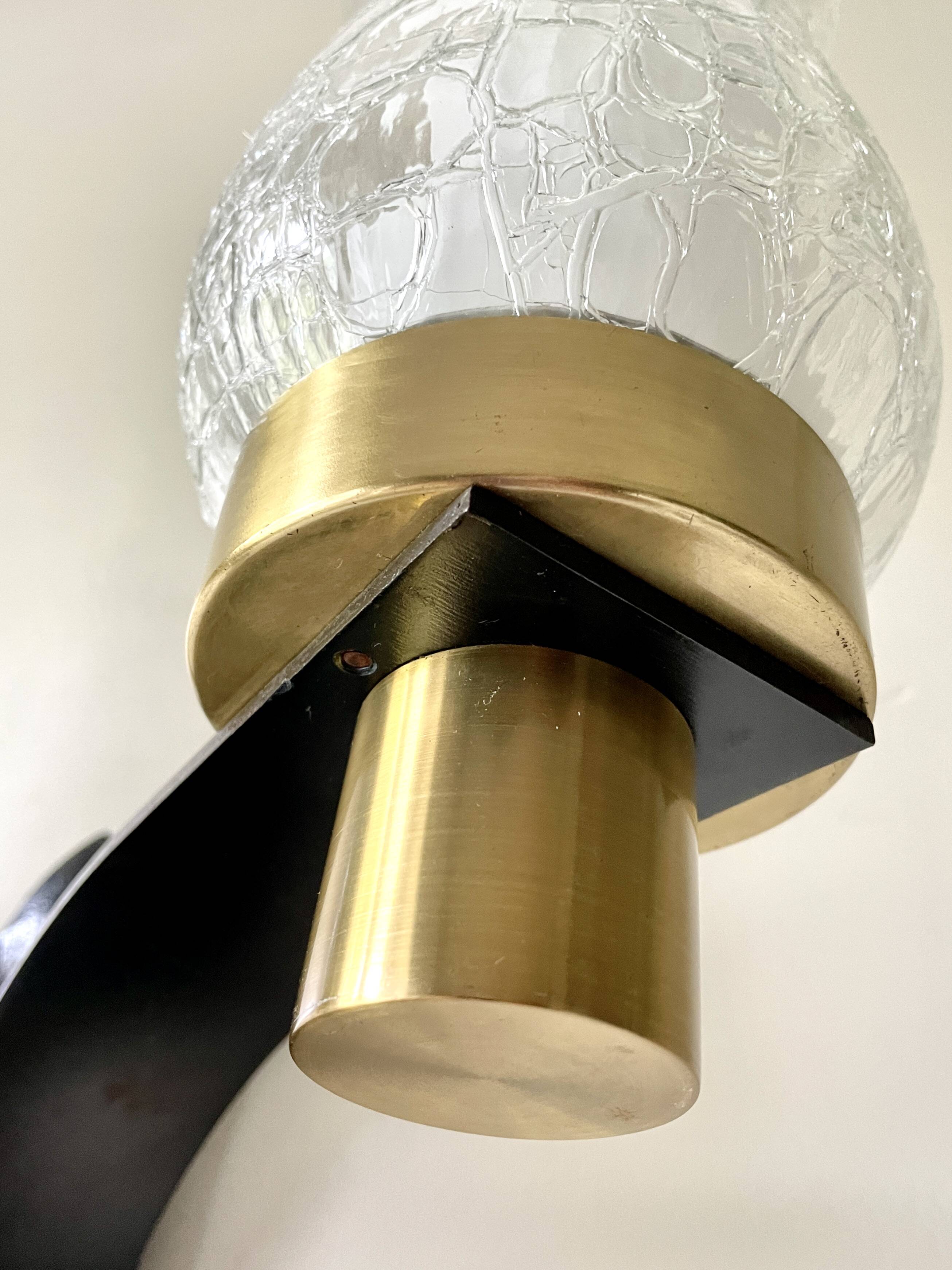 Large brutalist wall light by Jean Perzel