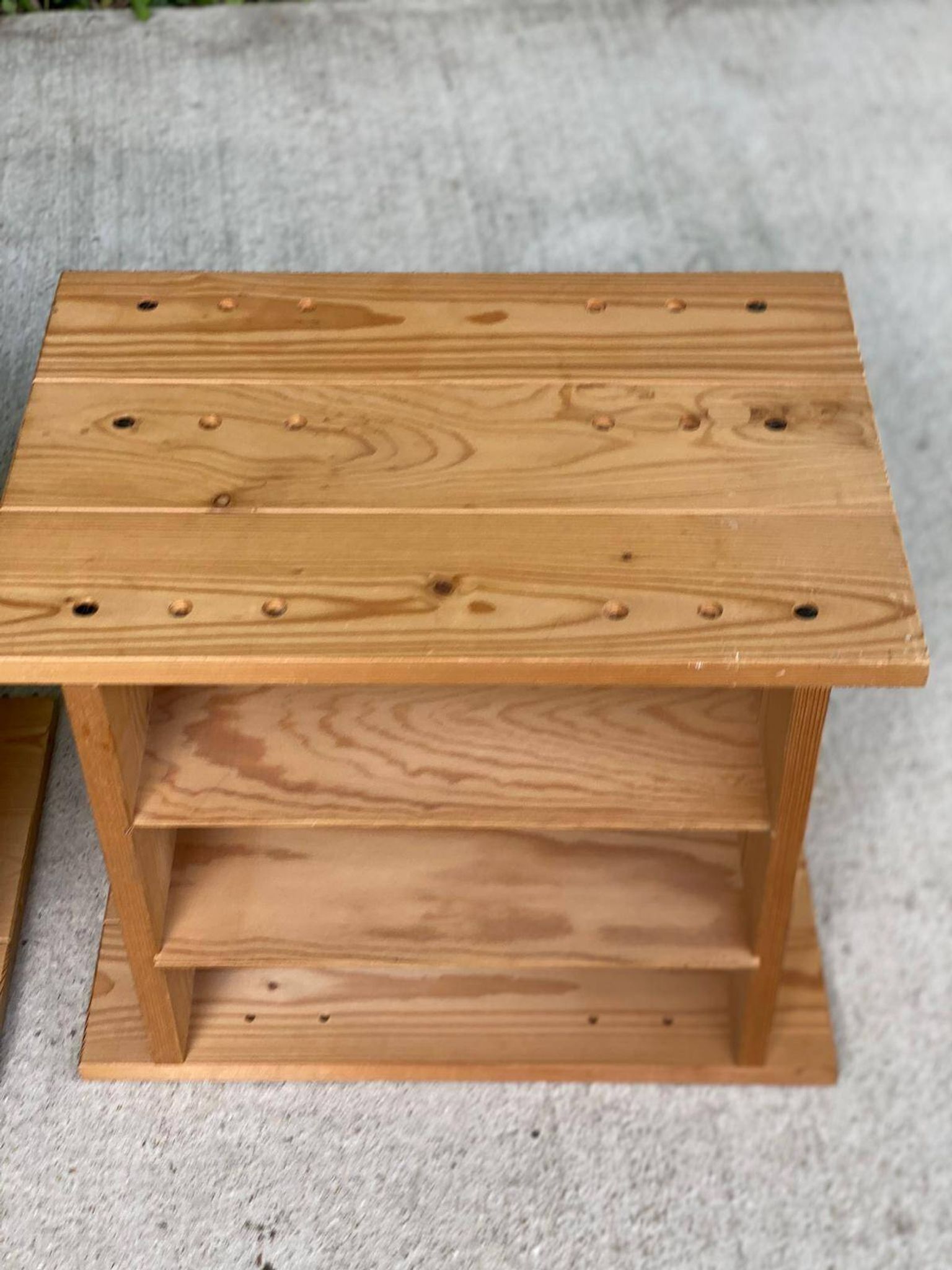 Pair of vinyl furniture, Scandinavian bedside tables in solid wood
