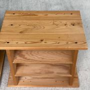 Pair of vinyl furniture, Scandinavian bedside tables in solid wood