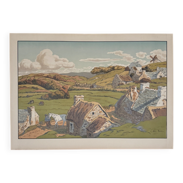 Lithographie par Henri Rivière Les Aspects de la Nature - Le Vallon