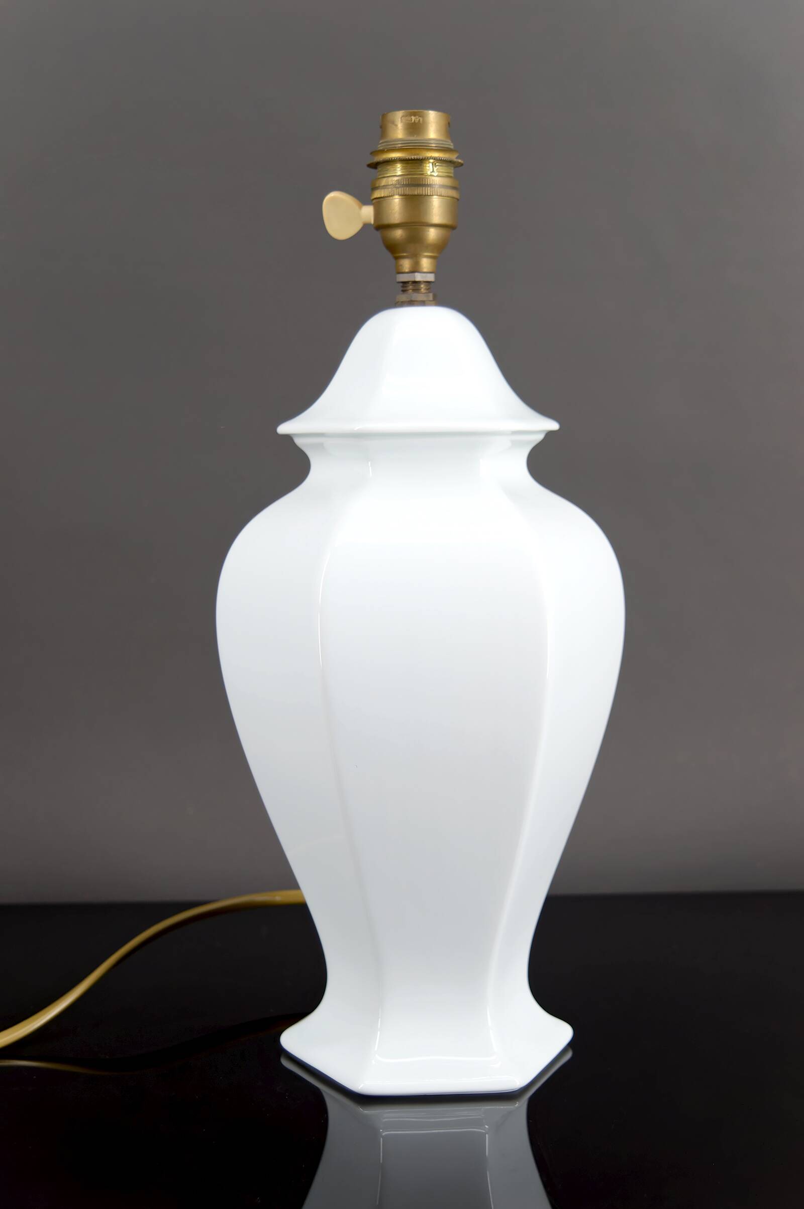 White porcelain lamp, France, circa 1950-1960
