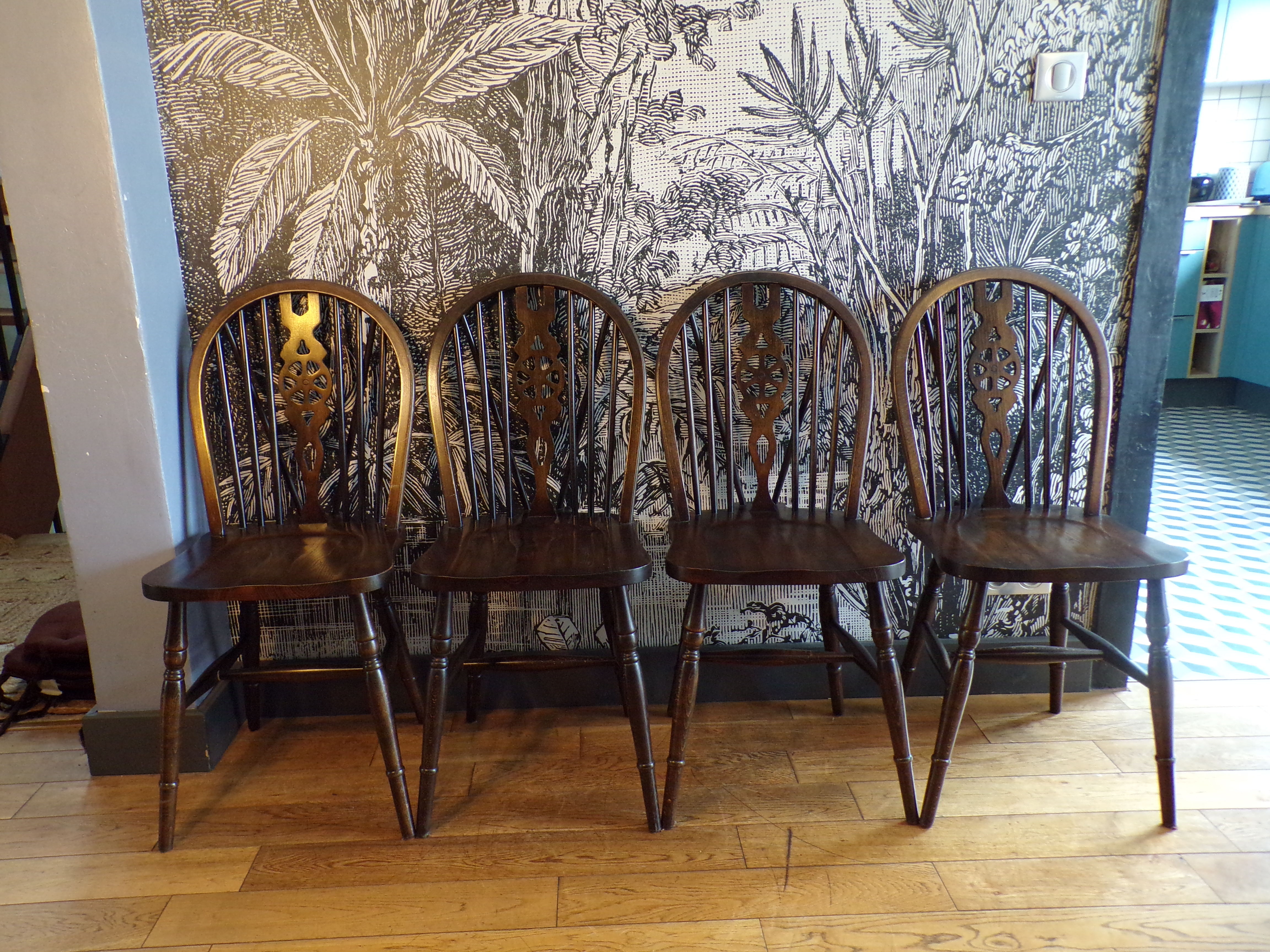 4 Scandinavian Windsor chairs