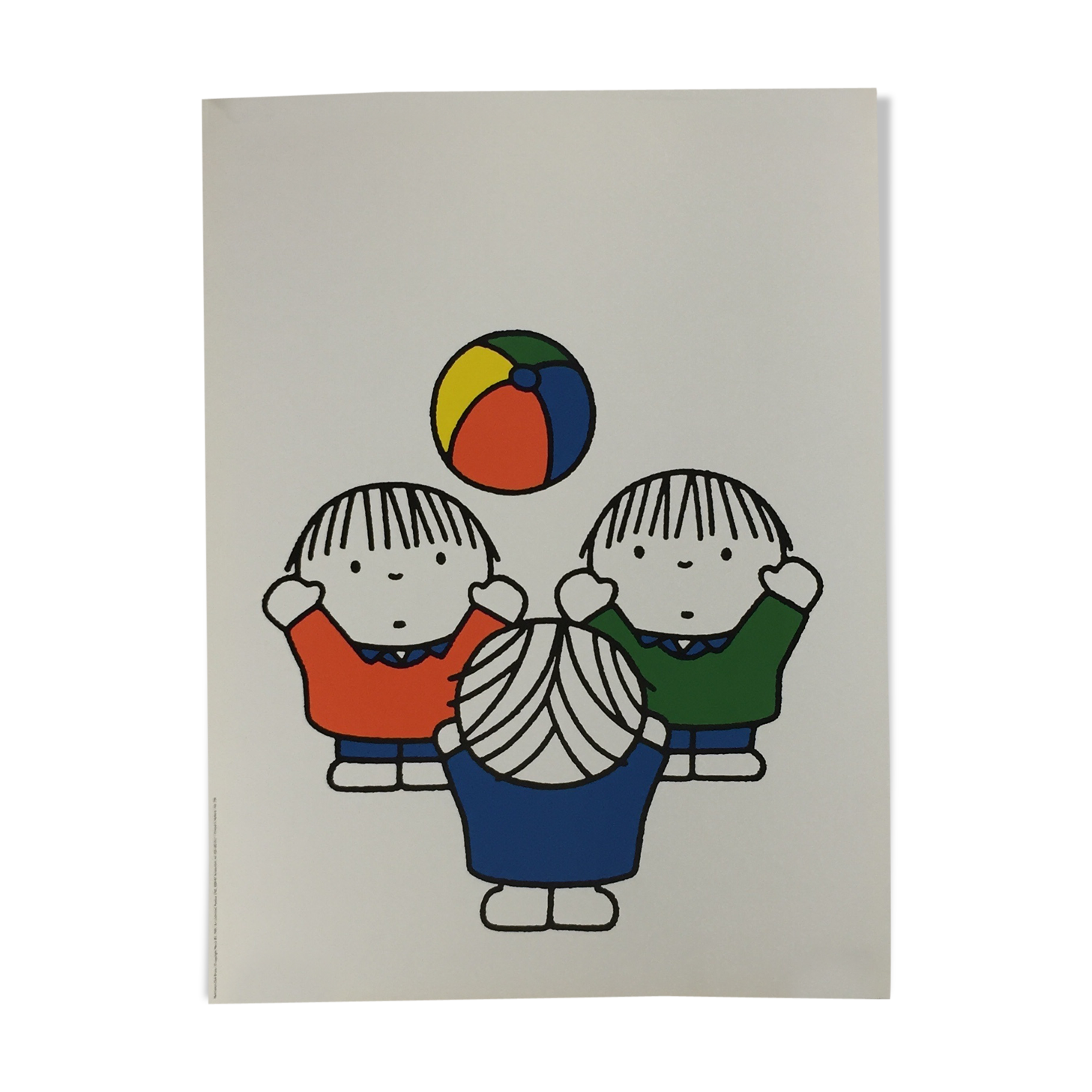 Illustration poster (3 boys) by Dick BRUNA, 1990.