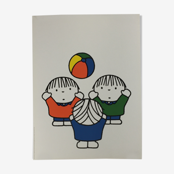 Illustration poster (3 boys) by Dick BRUNA, 1990.