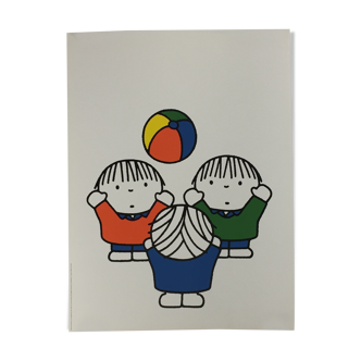 Illustration poster (3 boys) by Dick BRUNA, 1990.