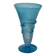 Conical vase in turquoise blue bubbled glass