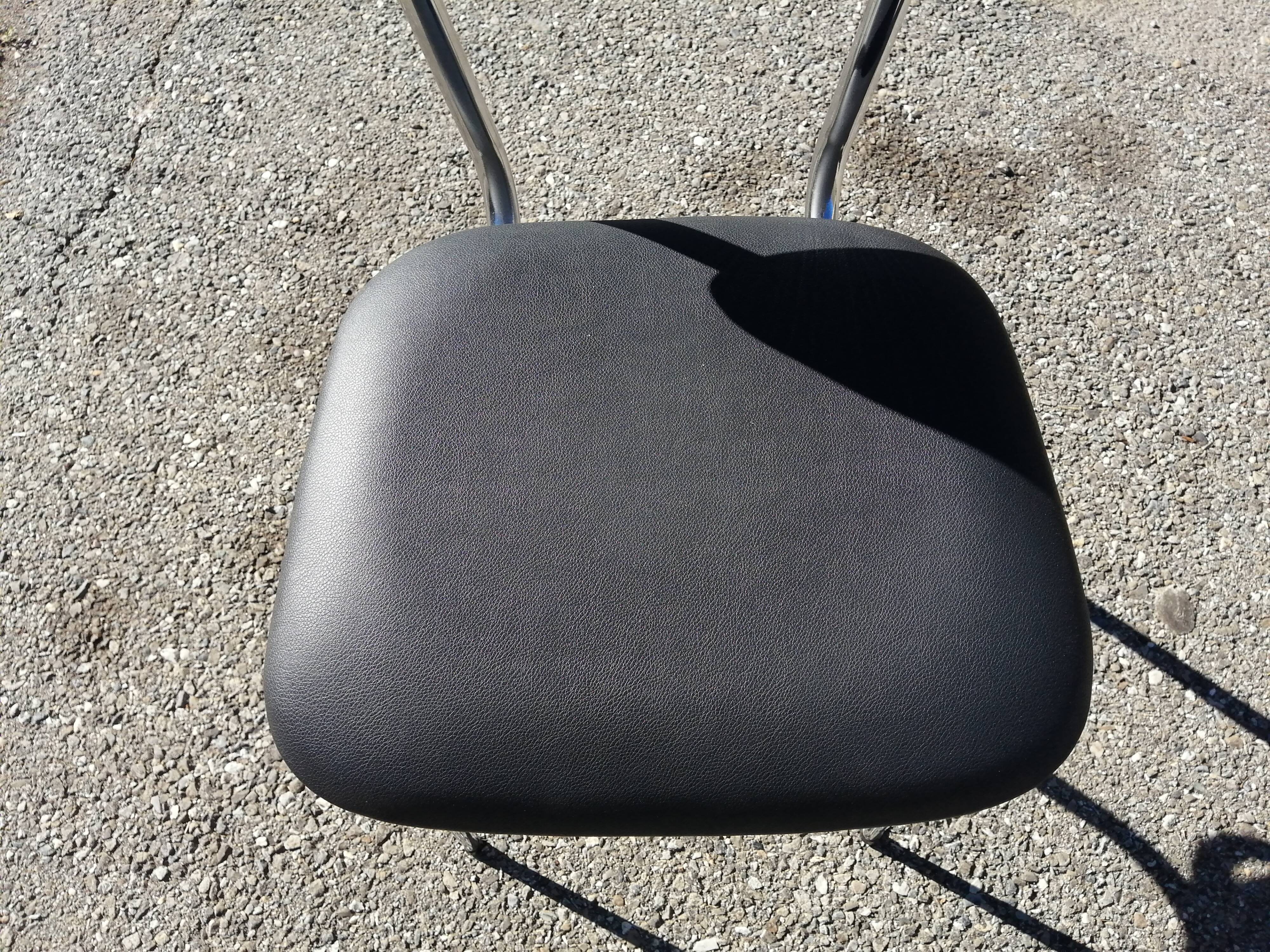 Series of 4 vintage black skai chairs - Vanac Aix