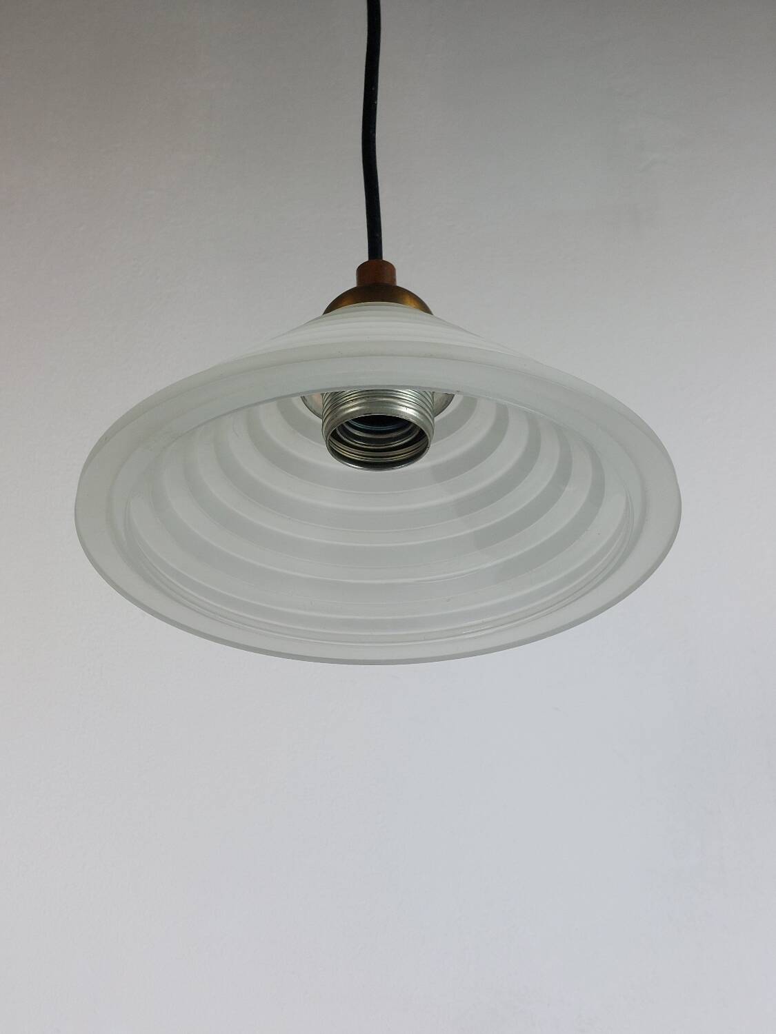 Vintage Art Deco Revival Pendant light glass brass