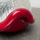 Red Walnut Floor Lamp Model by Achille Castiglioni for Flos, 1970s Mid-Century Modern Italy