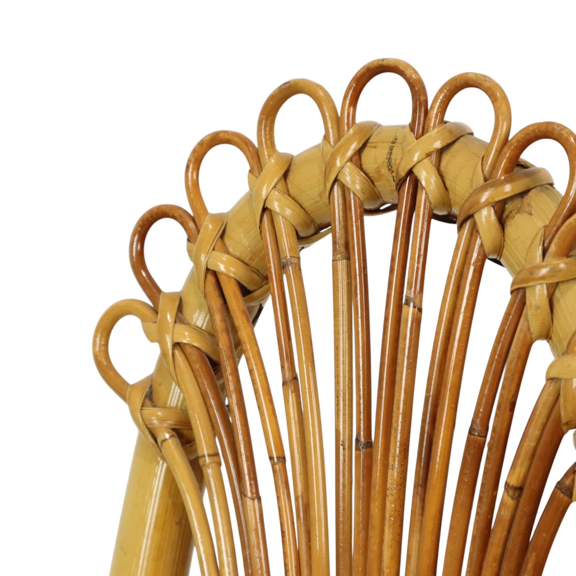 Mid Century Boho Bamboo Rattan Chair Italian Sixties Design