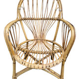 Fauteuil en rotin des années 60
