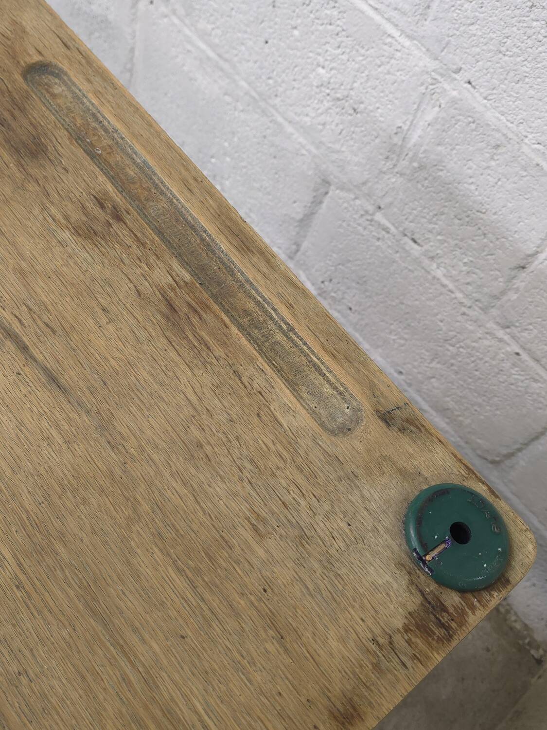 Simple school desk from 1960 with locker.