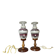 Portuguese Farmhouse rustic wooden table lamps with torch glass shades, 1970s, Set of 2
