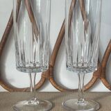 2 hollow crystal champagne glasses