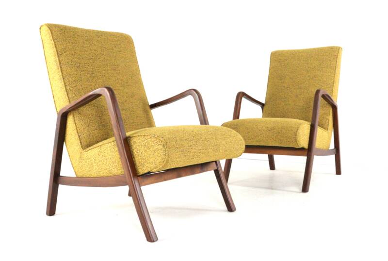 Knicos armchair in teak with yellow upholstery - very rare dutch design