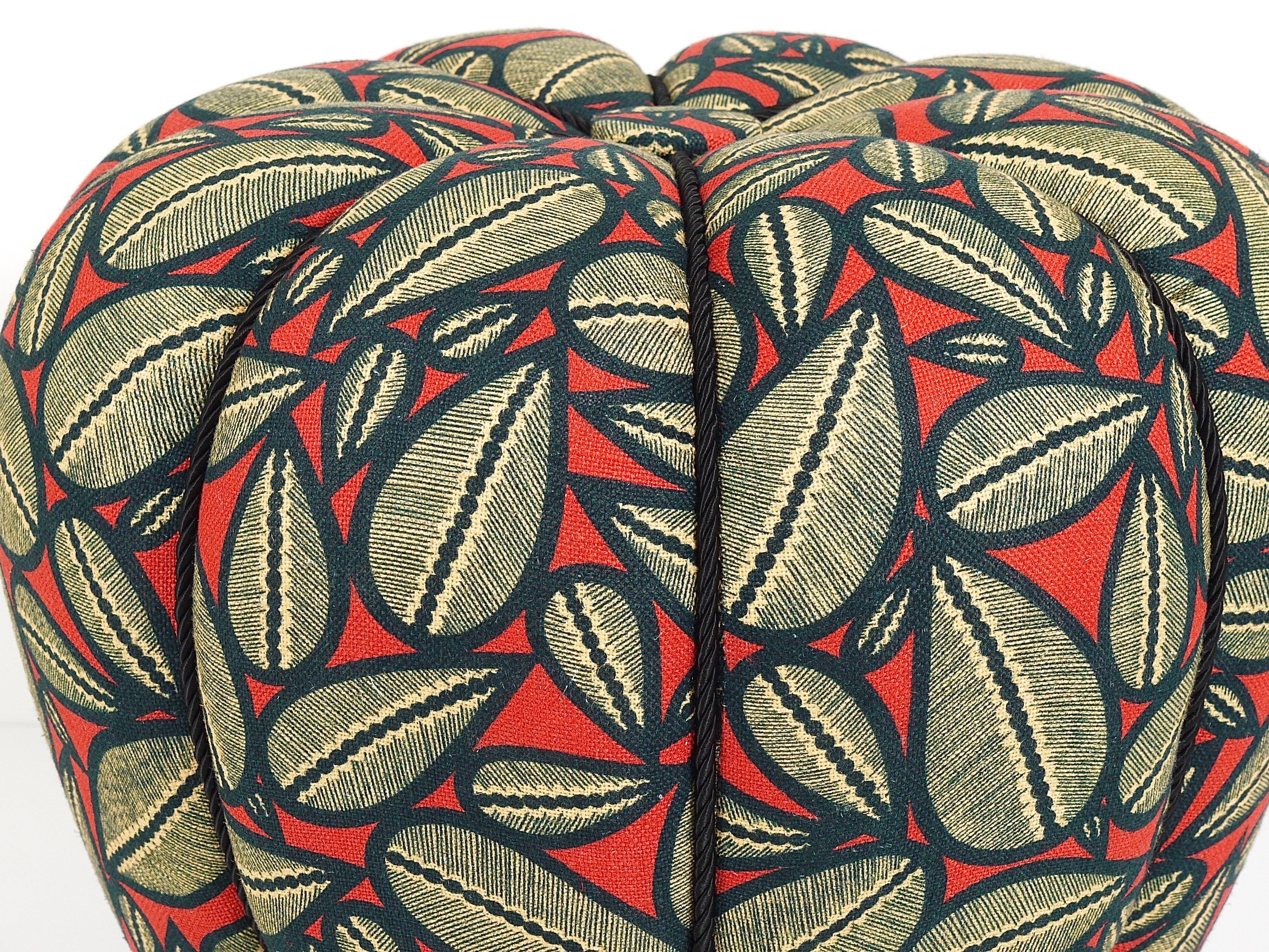 up to 3 Art Deco stools by Jindrich Halabala, leaf pattern, pouf, ottoman, 1930s