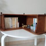Vintage oak corner wall shelf