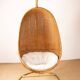 Danish armchair in woven rattan, with its metal stand, Nana Ditzel.