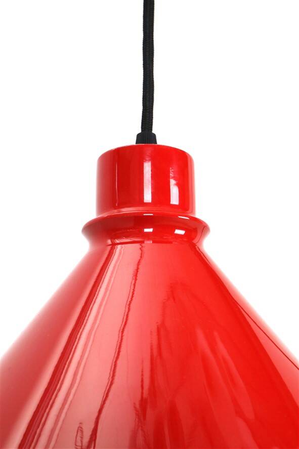 Set of 2 Nordisk Solar Compagni “Super Space” pendant lights, red, small version, Danish modern design, 1970s