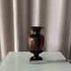 Vintage Sculptural Turned Wood Vase – Dark Hardwood – 20 cm