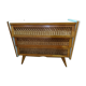 Vintage 70s wood and rattan commode