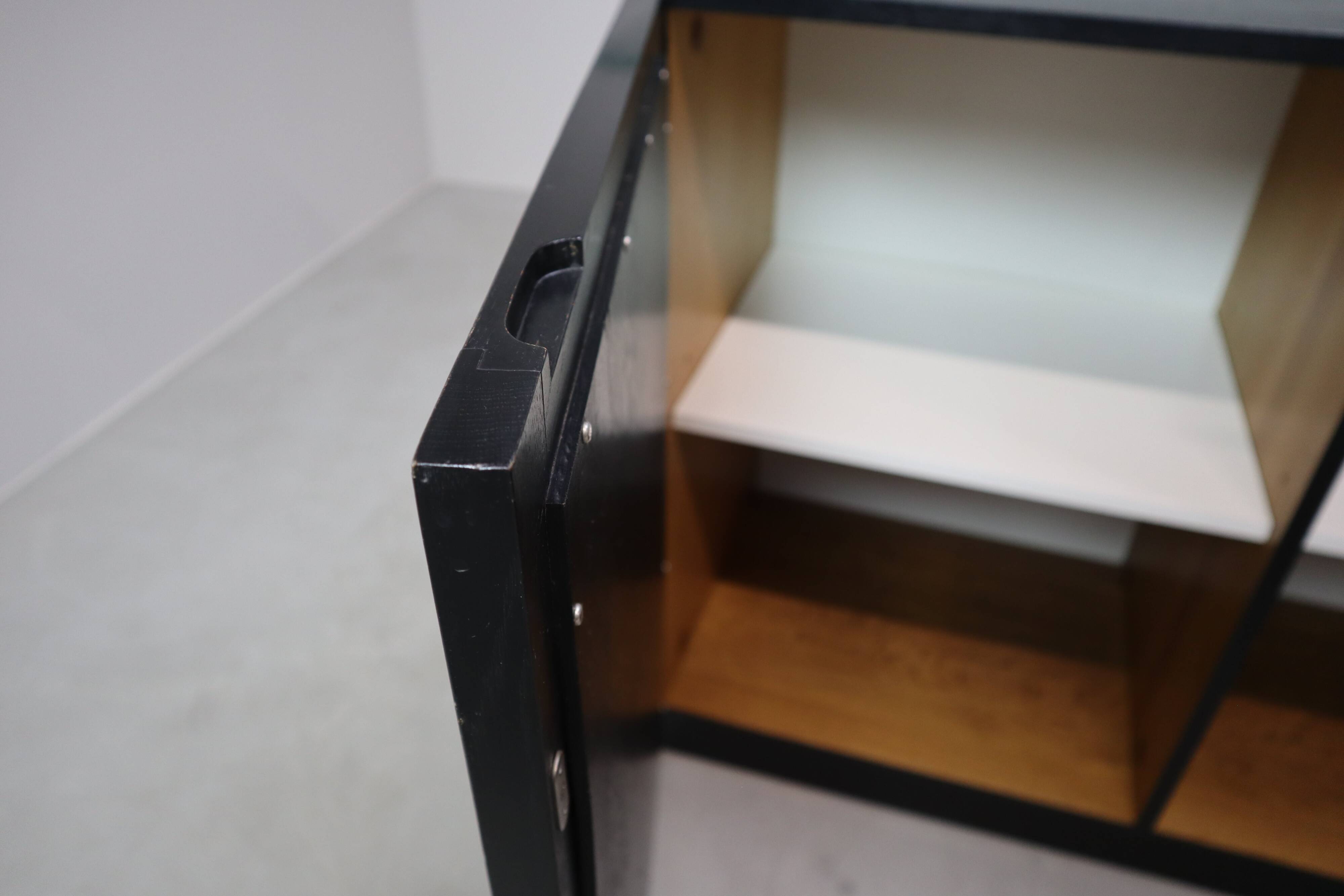 Black brutalist sideboard by Frans Defour, Belgium 1970's