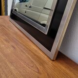 Design mirror in chromed metal vintage quality manufacture Italy, 1970s