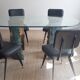 Set of 5 black industrial chairs - 1960s