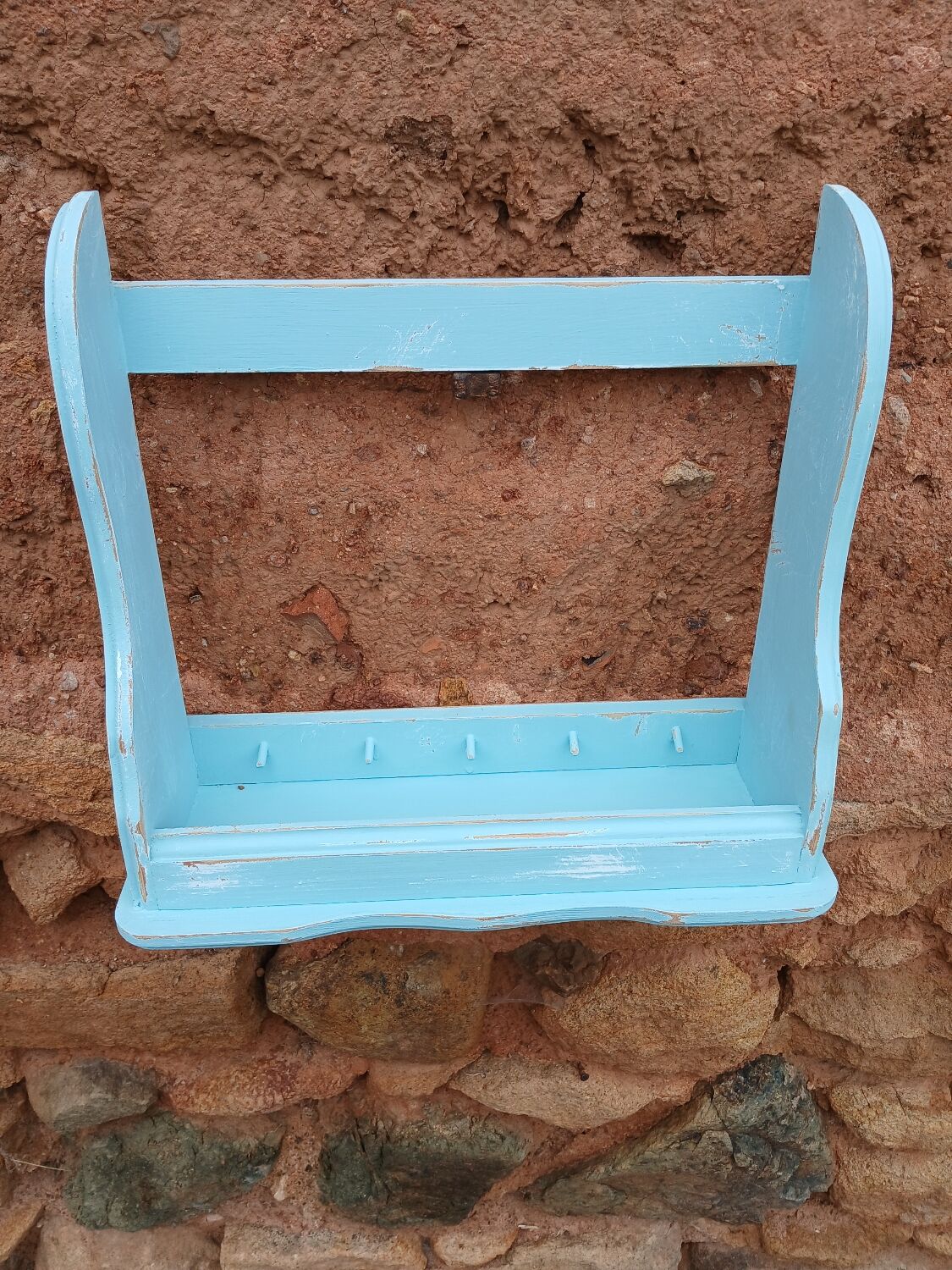 Revamped antique wall shelf