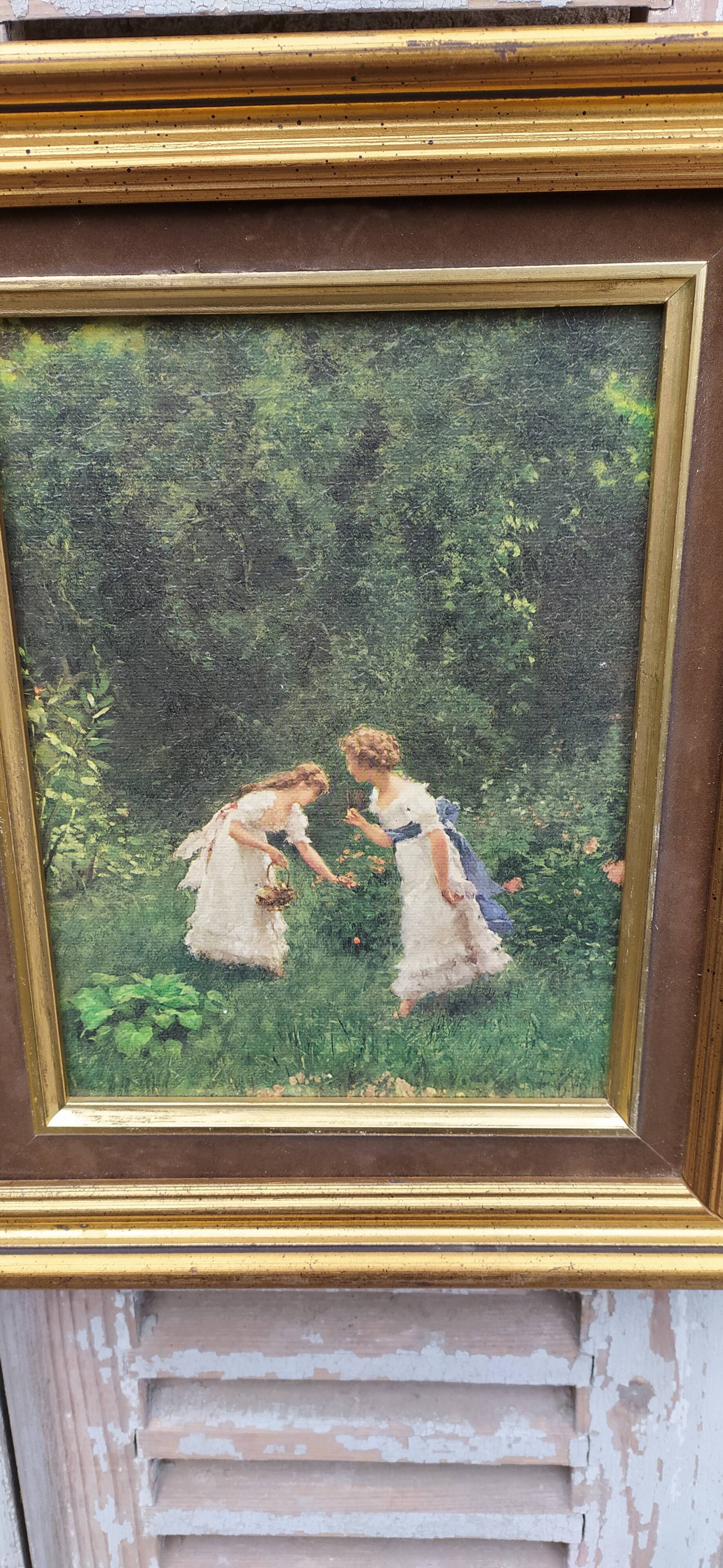 Painting "Young Girls in a Garden" by F. Didioni
